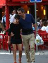  Alessandra Sublet et son mari Clément Miserez, très amoureux, en balade sur le port de Saint-Tropez, le 10 juillet 2015. Clément Miserez doit avoir des problèmes de dos il porte une ceinture de maintien lombaire. 
