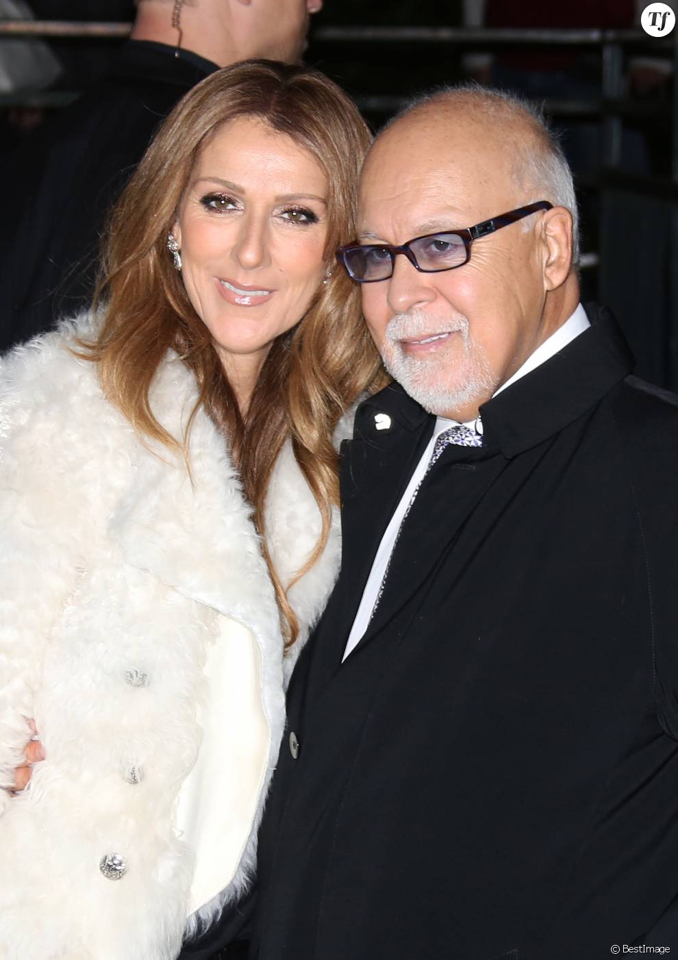   Celine Dion et son mari Rene Angelil arrivent a l&#039;enregistrement de l&#039;emission &quot;Vivement dimanche&quot; au studio Gabriel a Paris le 13 novembre 2013.  