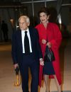  Jean D'Ormesson et sa femme Françoise Beghin - Inauguration de la Fondation Louis Vuitton à Paris le 20 octobre 2014.  