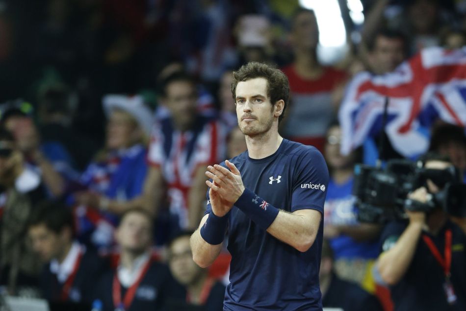 Andy Murray - La victoire de l'Angleterre en finale de la Coupe Davis à Ghent le 28 novembre 2015 © Philippe Buissin / Bestimage 