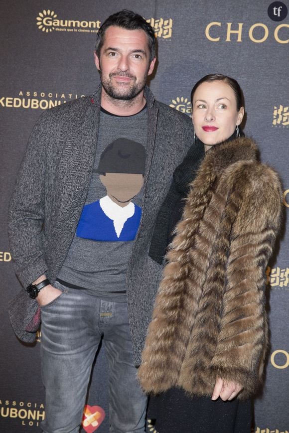 Arnaud Ducret et sa femme Maurine Nicot - Avant-première du film "Chocolat" au Gaumont Champs-Elysées Marignan à Paris, le 1er février 2016. © Olivier Borde/Bestimage 