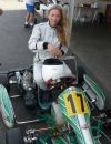 Mariane Barbaza pendant un entraînement de karting