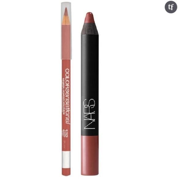 Le crayon Color Sensational de Gemey-Maybelline et Le Velvet Matte Lip Pencil de Nars