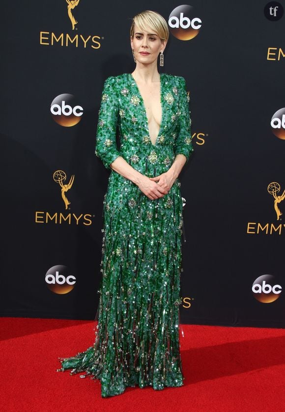 L'actrice Sarah Paulson à la 68ème cérémonie des Emmy Awards à Los Angeles, le 18 septembre 2016