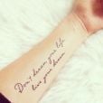 Idées tatouage citation : "Ne rêve pas ta vie, vis ton rêve"