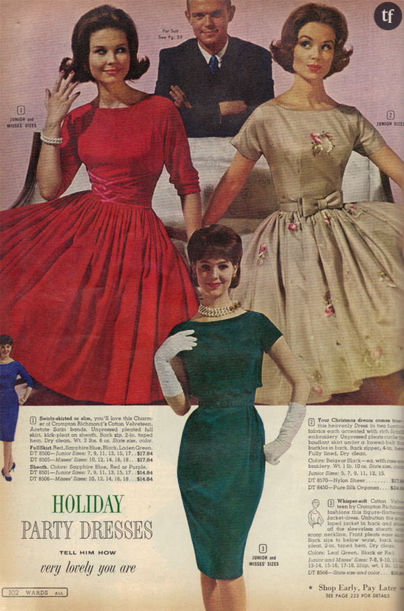 Publicité pour une robe de Noël dans les années 50