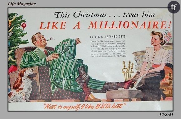 Publicité sexiste des années 50 : "Pour Noël, traitez-le en milliardaire" !