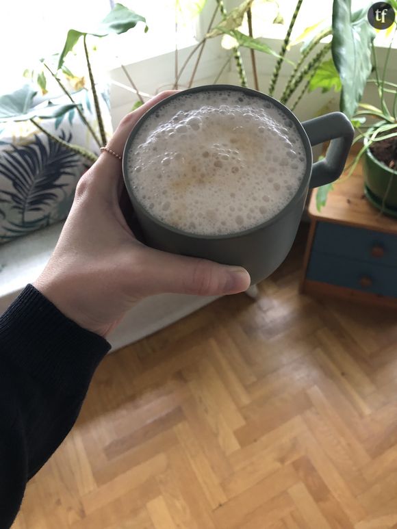 Café latte au lait de riz.