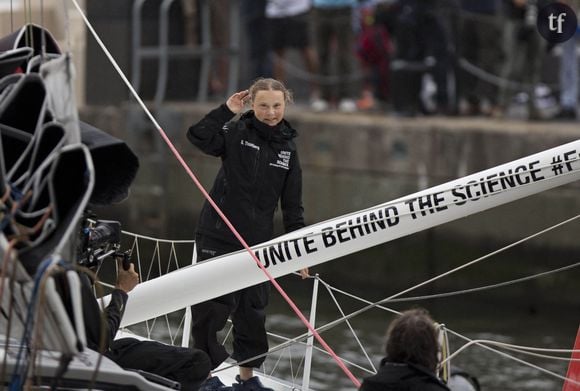 Greta Thunberg arrive à New York le 28 août 2019 à bord d'un voilier de course zéro émission carbone