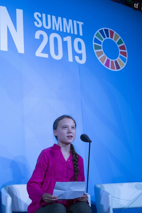 Greta Thunberg au sommet sur le rechauffement climatique à l'ONU, le 23 septembre 2019.
