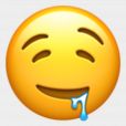 L'emoji bave au coin des lèvres