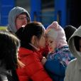 Des famille ukrainiennes attendent leur évacuation à la gare de Kyiv le 28 février 2022 