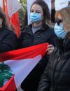 Des femmes manifestent contre la chute de la livre libanaise, 2022