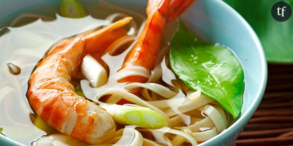 Recette chinoise rapide et facile : la soupe de nouilles aux crevettes