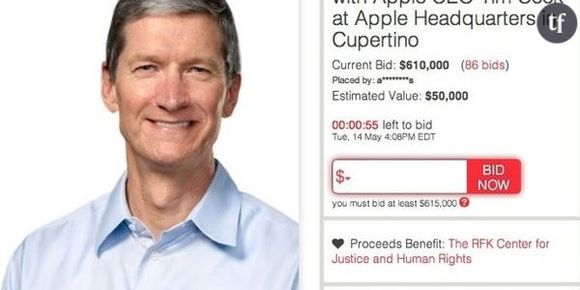 Tim Cook : le PDG d’Apple vendu aux enchères pour 610 000 dollars