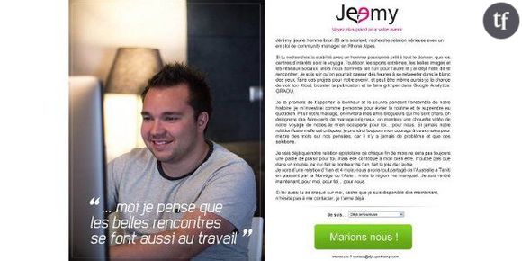 CV original : un community manager copie Meetic pour trouver un job