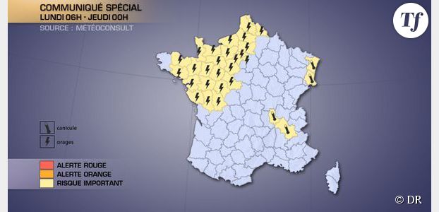 Météo France : températures, canicule, fortes pluies  et orages  le 18 juin