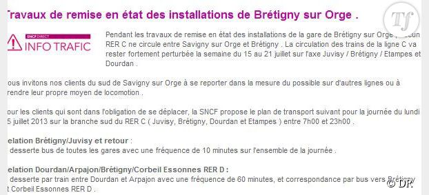 RER C : les prévisions trafic perturbées par l’accident de Bretigny