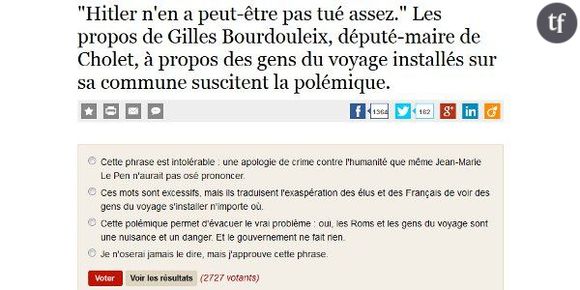 Sondage lepoint.fr : Twitter s'enflamme, le site s'excuse