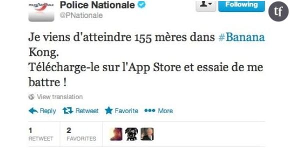 Banana Kong : la Police Nationale tweete son score