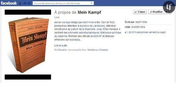 On peut "liker" Mein Kampf sur Facebook