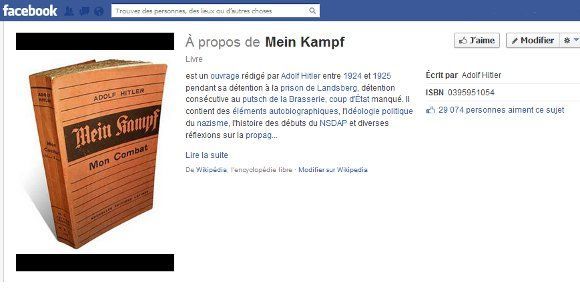 On peut "liker" Mein Kampf sur Facebook