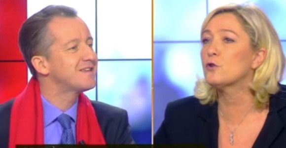 Marine Le Pen prend violemment à partie Christophe Barbier sur iTélé