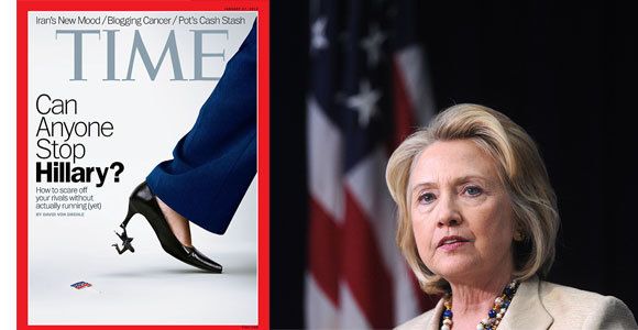 Hillary Clinton : quand "Time" en fait un talon géant qui piétine un homme