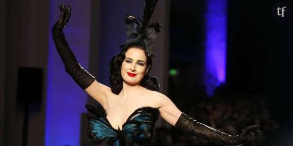 Fashion Week 2014 : Dita Von Teese a défilé pour le couturier Jean-Paul Gautier