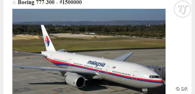Le Boeing 777 de Malaysia Airlines en vente sur Craigslist