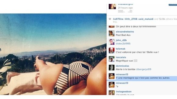 Shy'm montre ses fesses sur Instagram 