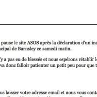 Asos met “en pause” son site internet à cause de l’incendie d’un entrepôt