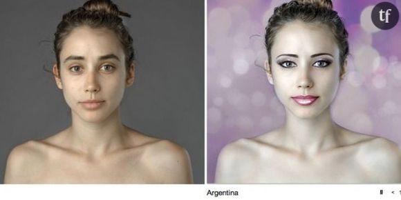 Cette image « photoshopée » donne une idée du canon de la beauté dans 25 pays