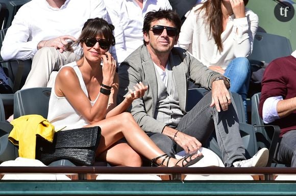 Patrick Bruel et sa compagne Caroline à Roland Garros en 2015