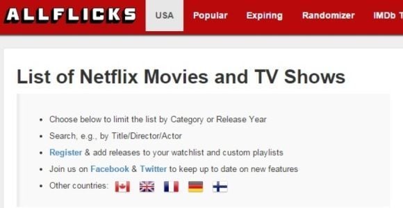 Allflicks : un moteur de recherche pour Netflix