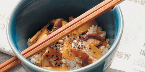 Riz au bambou et aux champignons