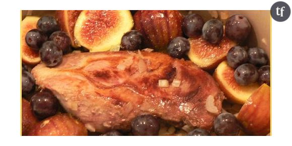 Magrets de canard aux figues et aux raisins