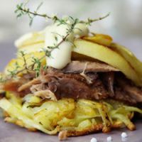 Recette des Blinis craquants au confit de canard et aux pommes