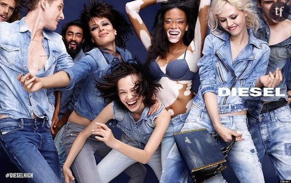 Winnie Harlow dans la campagne printemps-été 2015 de Diesel