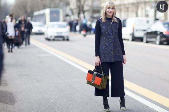 Retour en grâce de la jupe-culotte pendant la Fashion Week de Milan en février 2015.