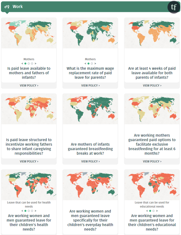 Une sélection des cartes proposées par l'étude du WORLD Policy Analysis Center.