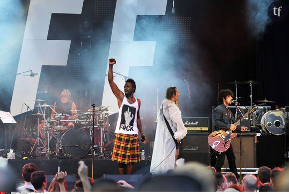 French band F F F (Fedration Francaise de Fonck) performs in Nice, Southern France, on July 19, 2014. FRANCE