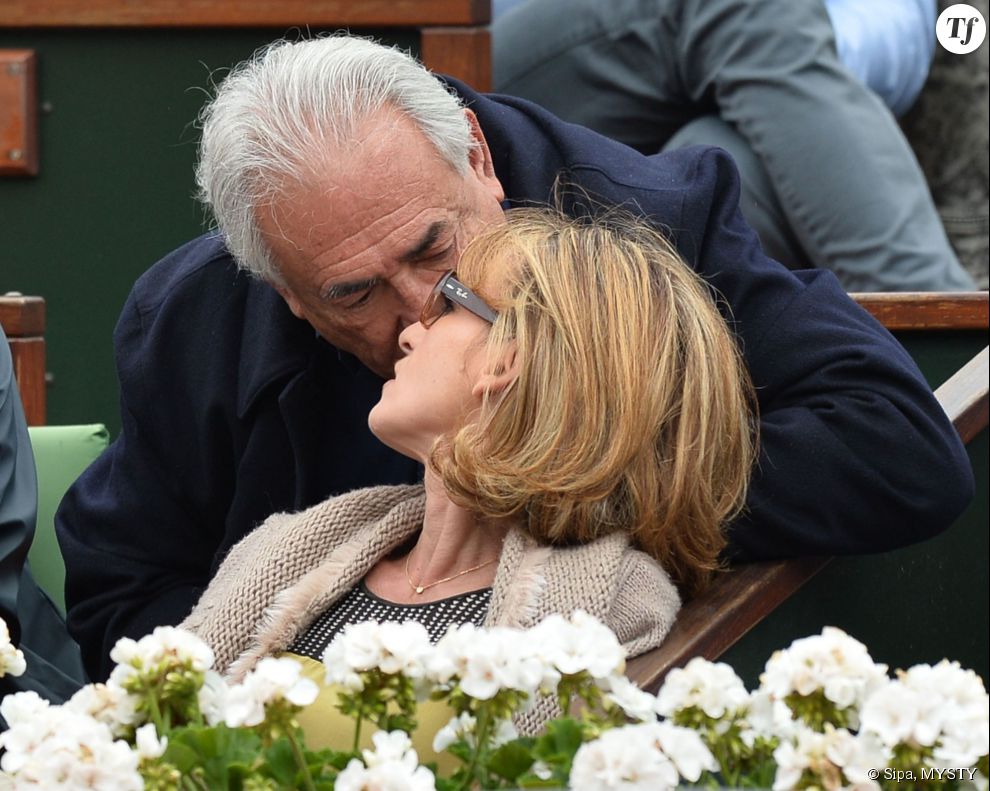 Myriam L&#039;Aouffir et Dominique Strauss-Kahn à Roland-Garros le 9 juin 2013.