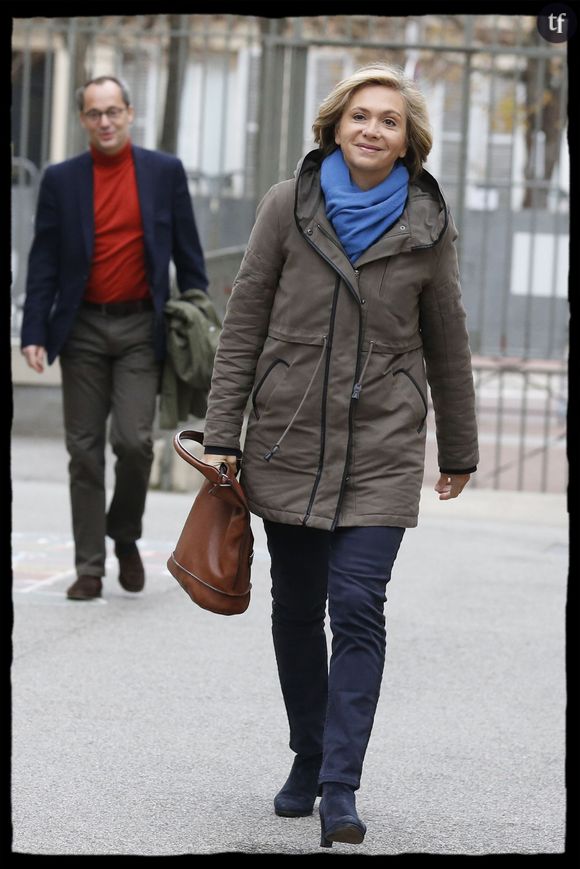 Valérie Pécresse et son mari Jerôme - Candidate en Ile de France aux éléctions régionales, Valérie Pécesse se rend à son bureau de vote, en compagnie de son mari, à Versailles, le 6 décembre 2015. © Alain Guizard / Bestimage 