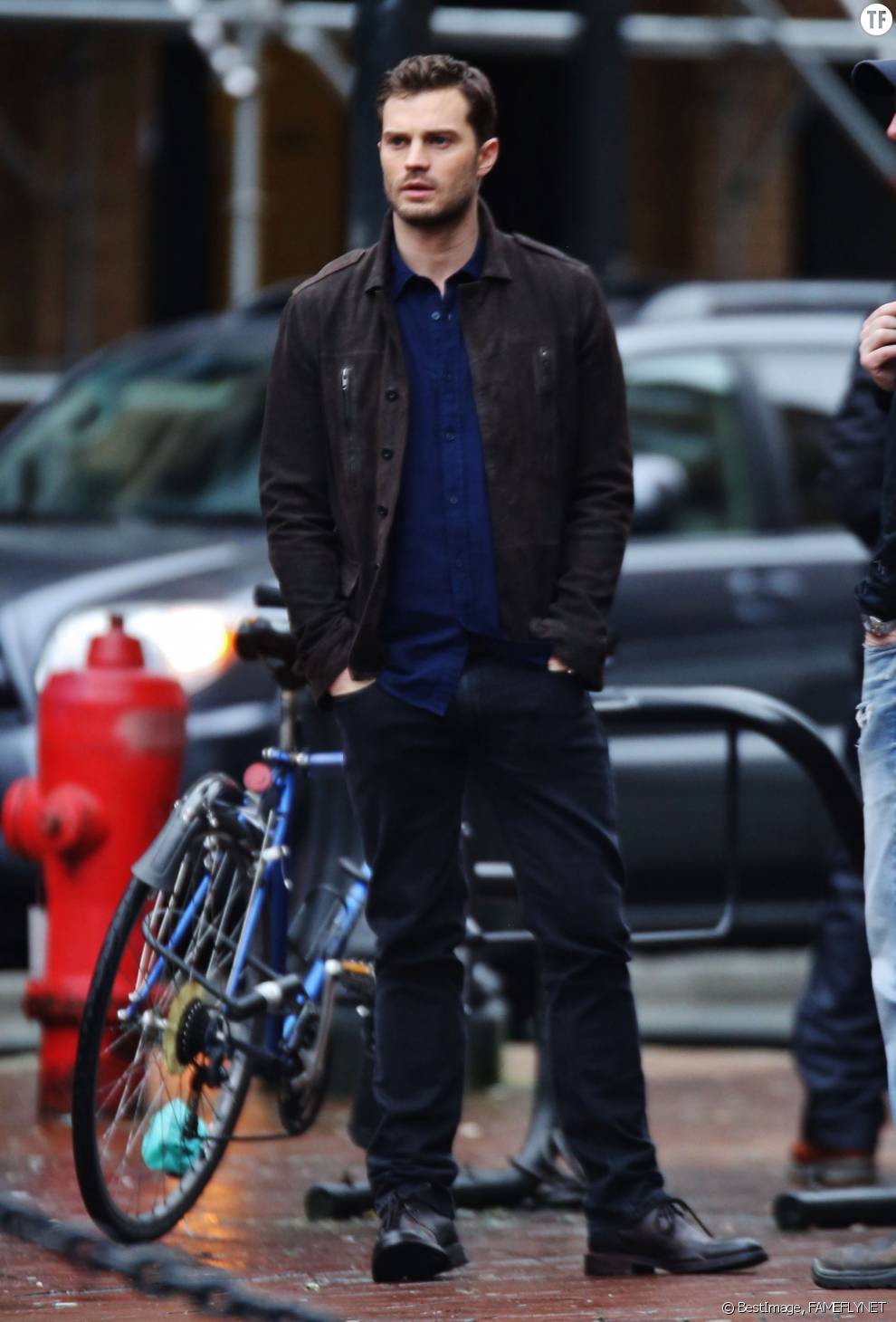 Jamie Dornan sur le tournage de Fifty Shades Darker à Vancouver le 2 mars 2016