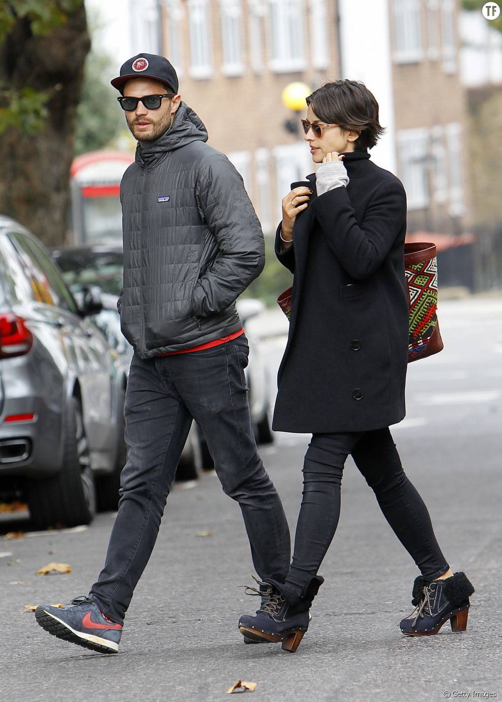 Jamie Dornan et sa femme Amelia Warner dans les rues de Londres en octobre 2015