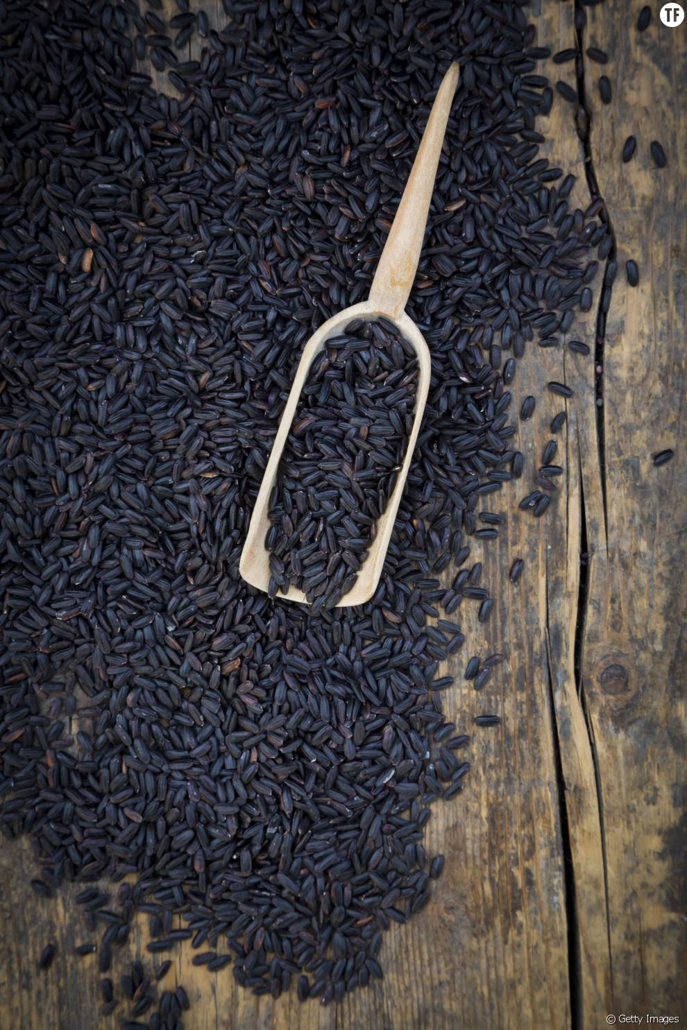 Le riz noir, dont sont extraits les anthocyanines du pain violet