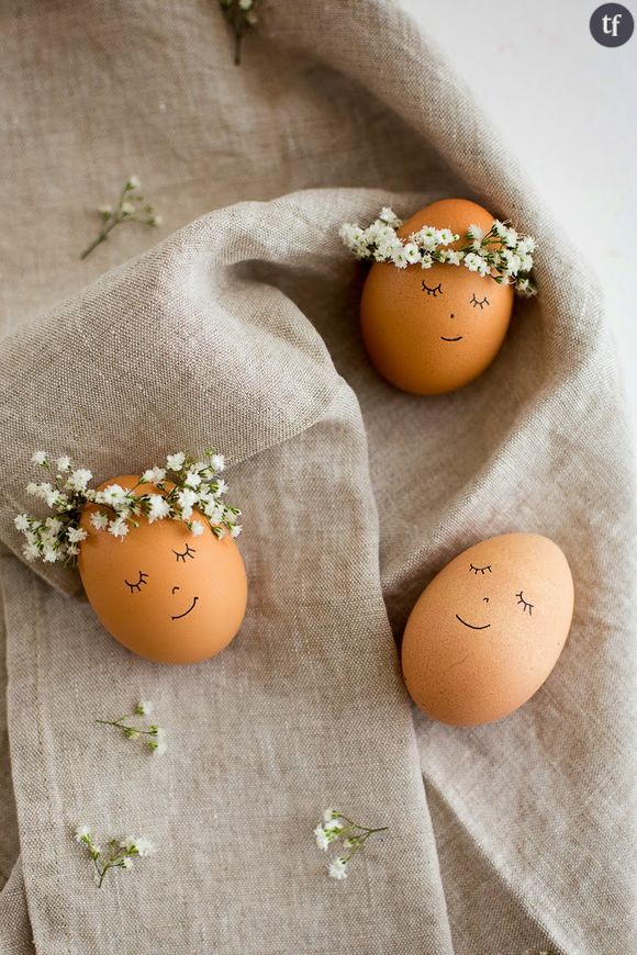 Vous pouvez leur faire différents visages pour agrémenter votre table d'adorables perosnnages de Pâques!