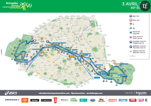 Le parcours du marathon de Paris