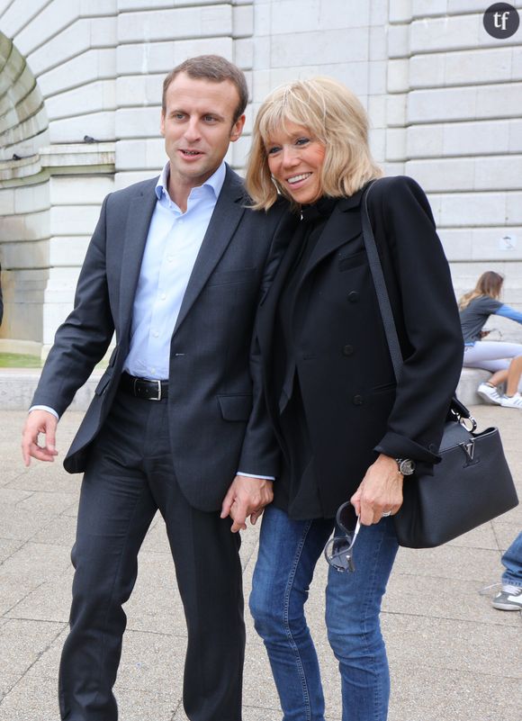 Emmanuel Macron et sa femme Brigitte Trogneux